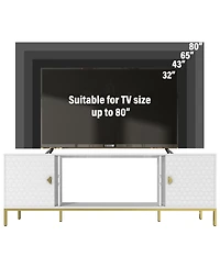 70 inches Mdf Tv Stand With Storage Cabinets