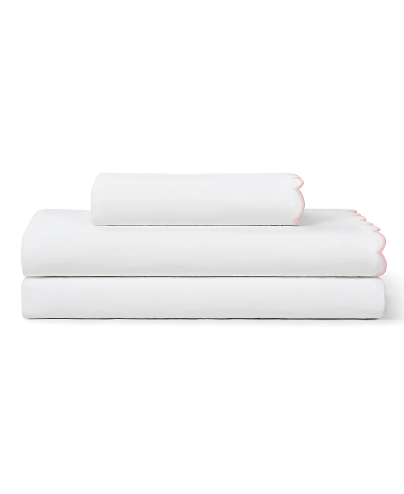 Peri Home Scallop 300-Thread Count Cotton 3-Pc. Sheet Set, Twin