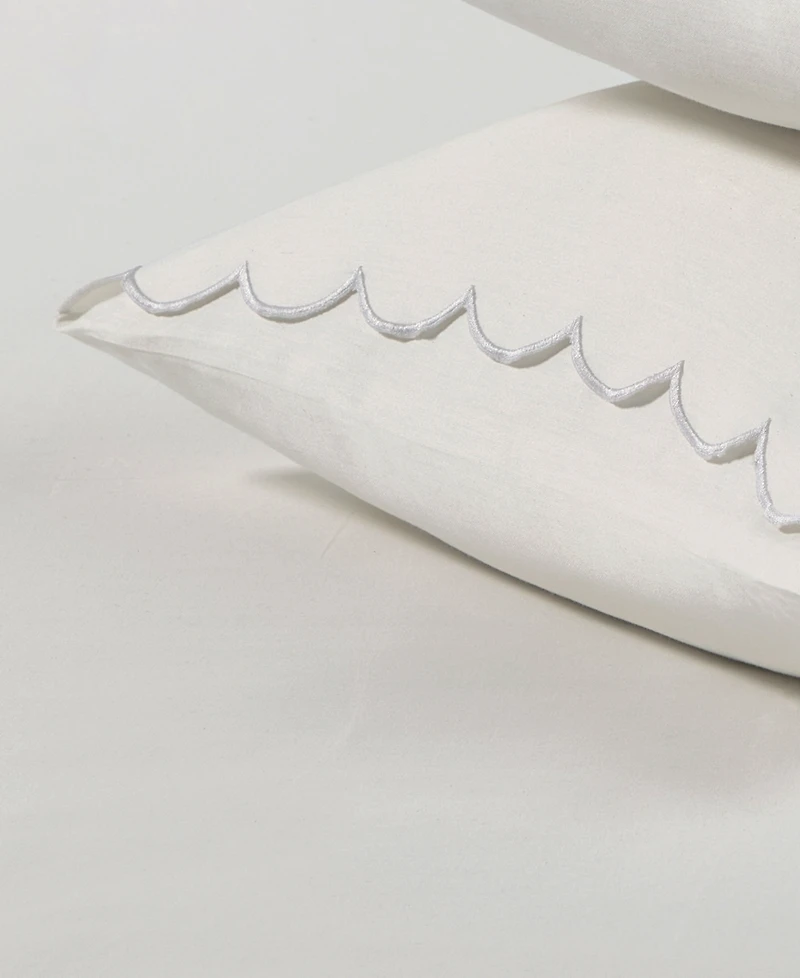 Peri Home Scallop 300-Thread Count Cotton 3-Pc. Sheet Set, Twin
