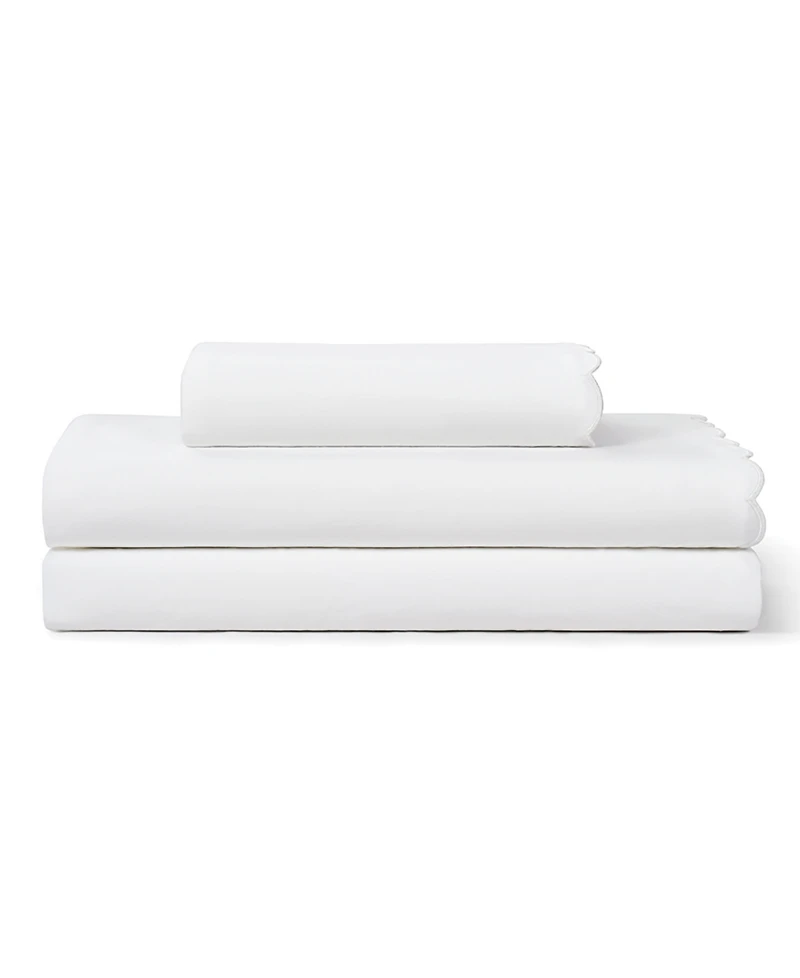 Peri Home Scallop 300-Thread Count Cotton 3-Pc. Sheet Set, Twin