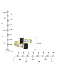 Macy's Cubic Zirconia Two Stone Ring (3.188 ct. t.w.) 14K Yellow Gold Over Sterling Silver