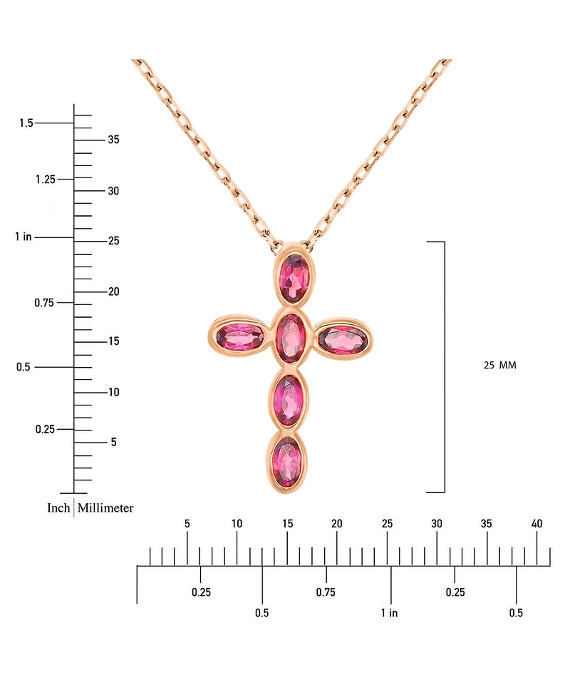Macy's Rhodolite Necklace (1.8 ct.t.w.) in 14k Rose Gold over Sterling Silver