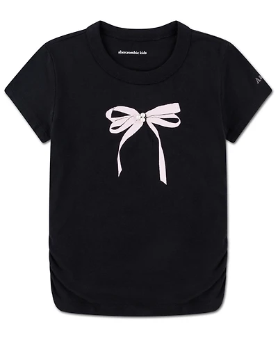 abercrombie kids Girls Pearl Bow Ruched T-Shirt