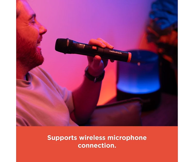 RadioShack 60W Wireless Speaker with Microphone For Karaoke and 360 Rgb Lights True Wireless 4001785