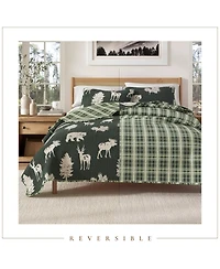 Linery & Co. Deer & Trees Microfiber Quilt Set with Shams