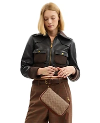 Coach Plaza Small Signature Canvas Shoulder Bag