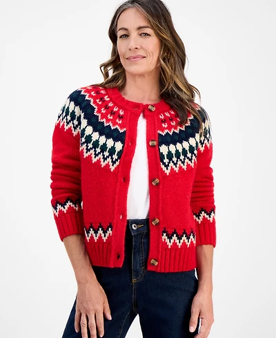 Style & Co Petite Fair Isle Cardigan, Macy's Exclusive
