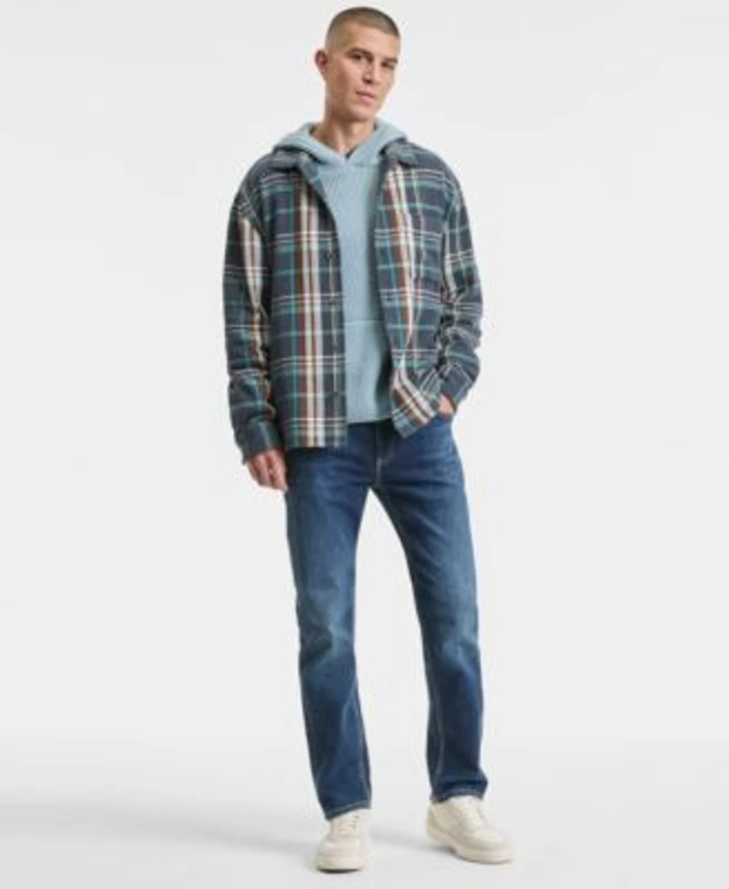 Sun Stone Mens Mara Straight Fit Jeans Waffle Knit Hoodie Long Sleeve Overshirt Macys Exclusive