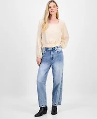 And Now This Petite Embroidered Lace-Trim Top, Macy's Exclusive