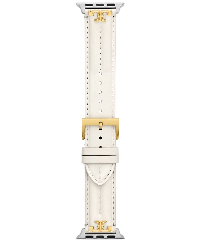 Tory Burch Women's Ivory Leather Band for Apple Watch, 38-45mm