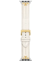 Tory Burch Women's Ivory Leather Band for Apple Watch, 38-45mm
