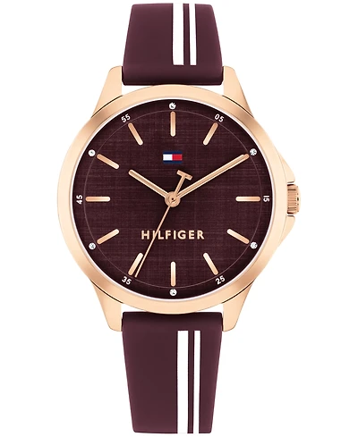 Tommy Hilfiger Women's Quartz Cherry Silicone Strap Watch, 34mm