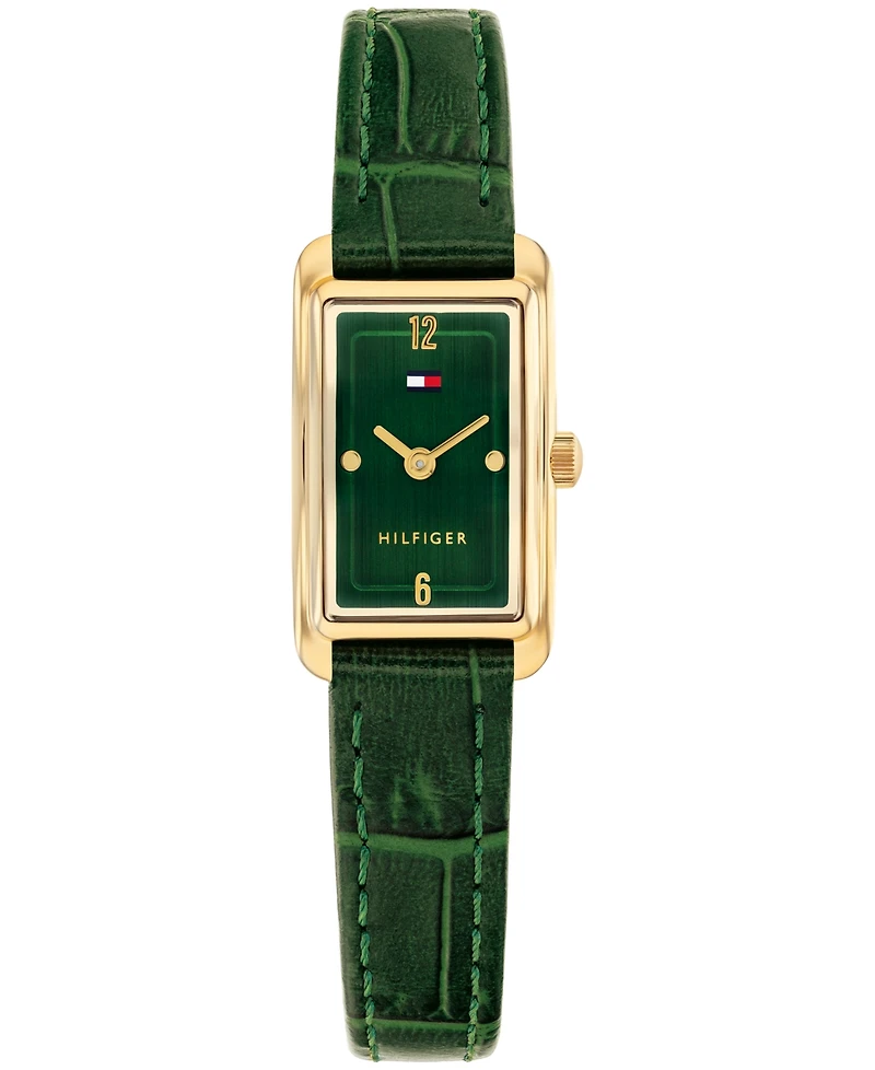 Tommy Hilfiger Women's Quartz Green Leather Strap Watch, 16mm