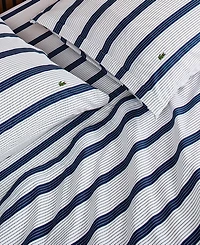 Lacoste Mini Geo Logo 200-Thread Count Cotton 3-Pc. Sheet Set, Twin