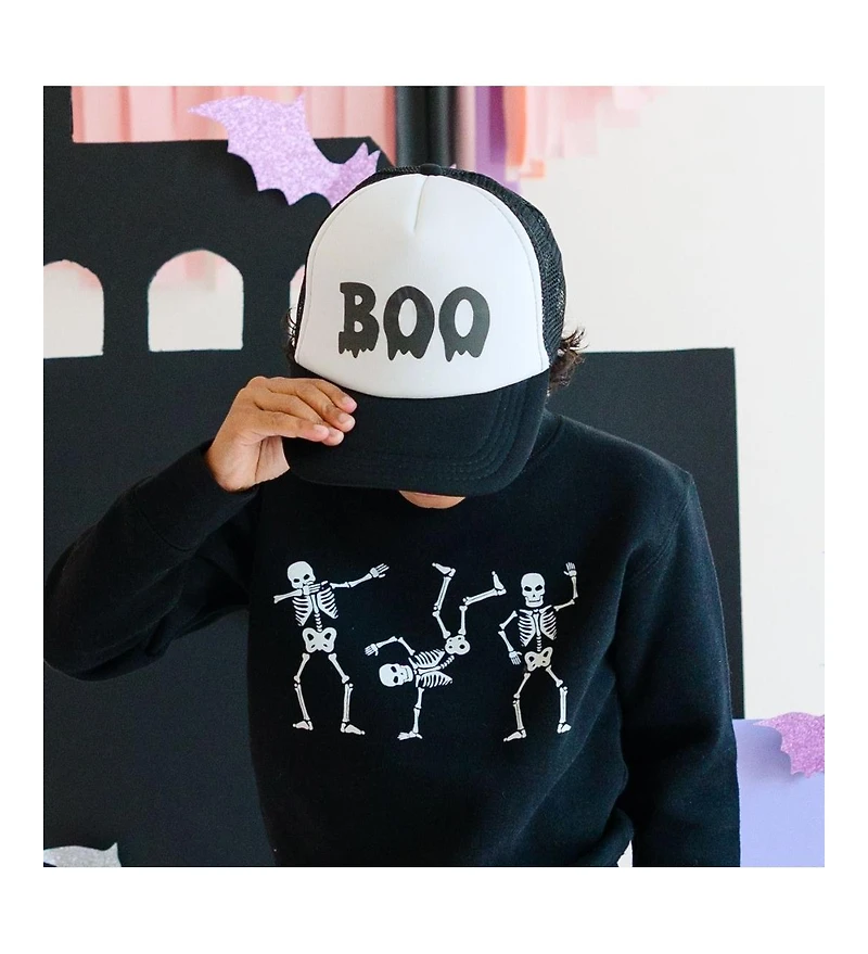 Sweet Wink Little and Big Boys Silly Skelly Glow In The Dark Halloween Sweatshirt