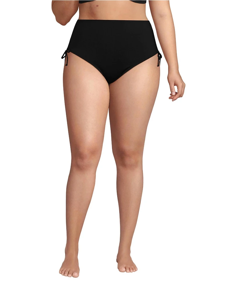 Lands' End Plus High Waisted Adjustable Bikini Bottoms