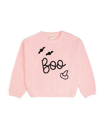 Sweet Wink Little and Big Girls Boo Bat Halloween Knit Sweater