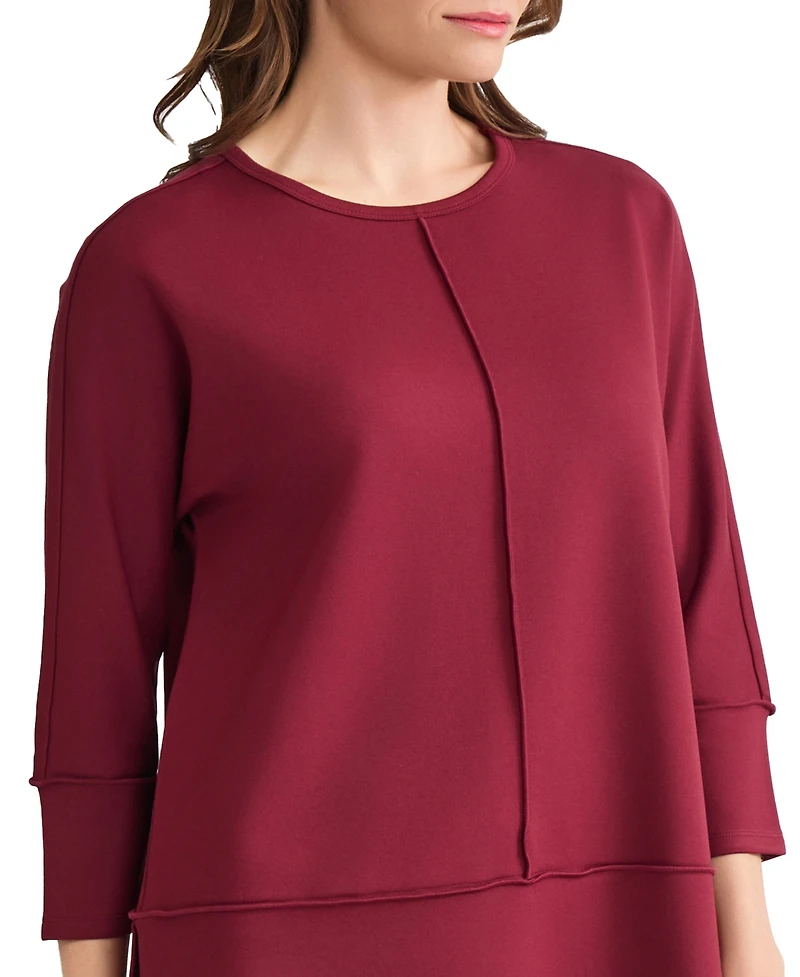 Jones New York Petite Serenity Knit 3/4 Sleeve Tunic Top