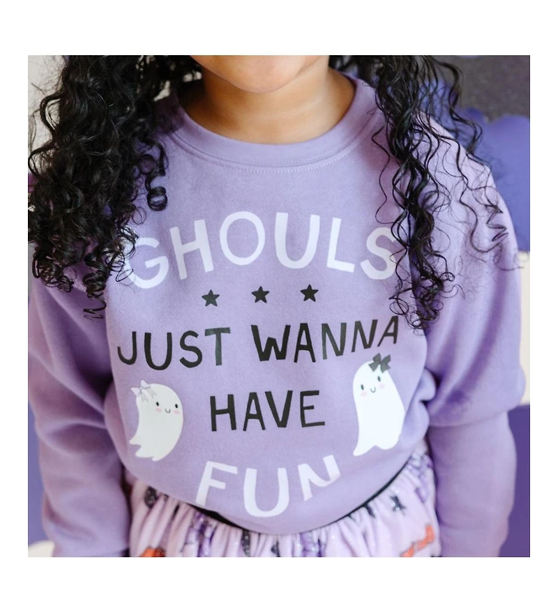 Sweet Wink Little and Big Girls Ghouls Just Wanna Have Fun Halloween Sweatshirt