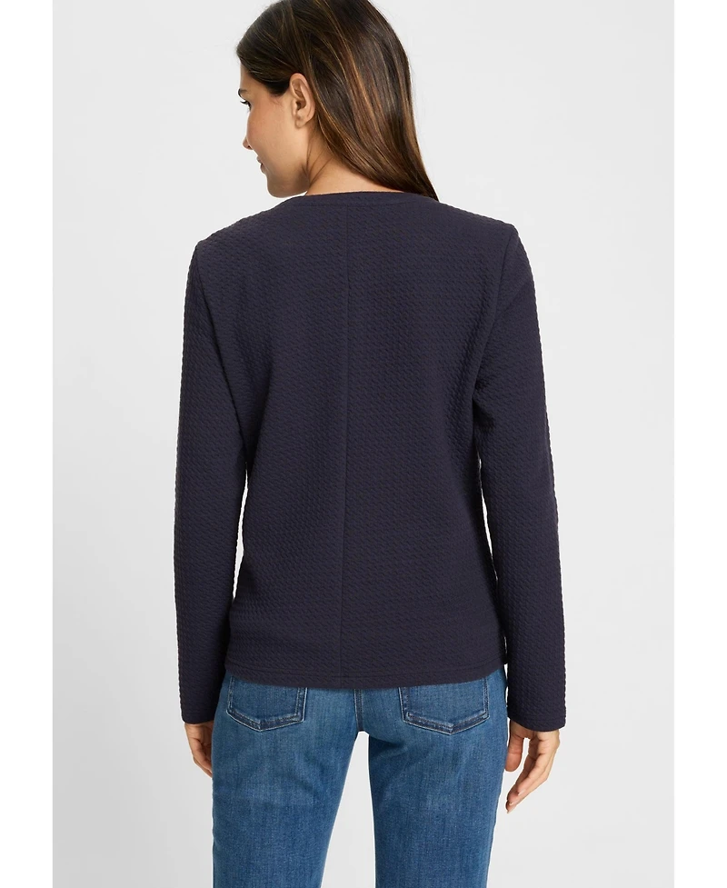 Olsen Women's Houndstooth Texture Jersey Jacket