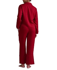 Tommy Hilfiger Women's 2-Pc. Satin Logo Notch Collar Pajamas Set
