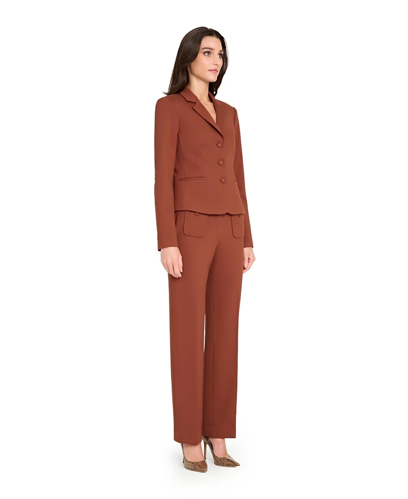 Tahari Asl Women's Patch Pockets Flare Pants, Regular & Petite