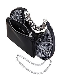Nina Crystal Mesh Zipper Hobo Bag