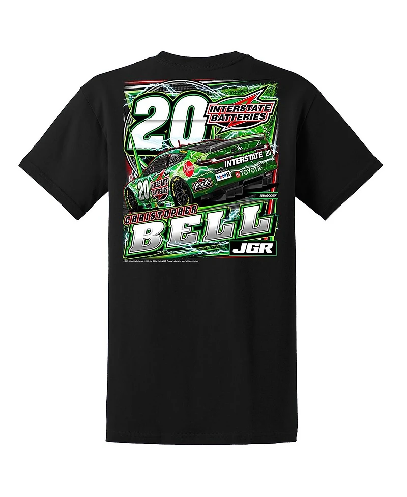 Joe Gibbs Racing Team Collection Men's Black Christopher Bell Interstate Batteries Car T-Shirt