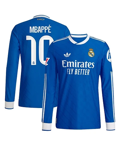 Adidas Men's Kylian Mbappe Blue Real Madrid 2025/26 Third Authentic Long Sleeve Player Jersey