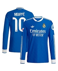 Adidas Men's Kylian Mbappe Blue Real Madrid 2025/26 Third Authentic Long Sleeve Player Jersey
