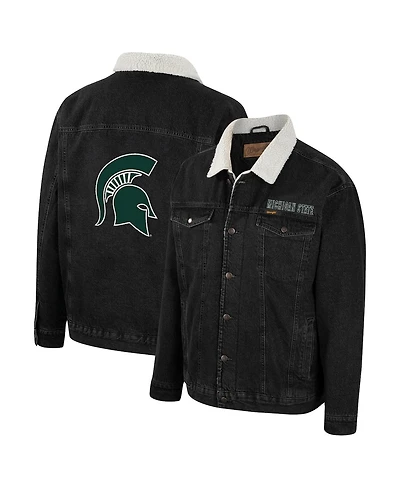 Colosseum x Wrangler Men's Charcoal Michigan State Spartans Western Button-Up Denim Jacket