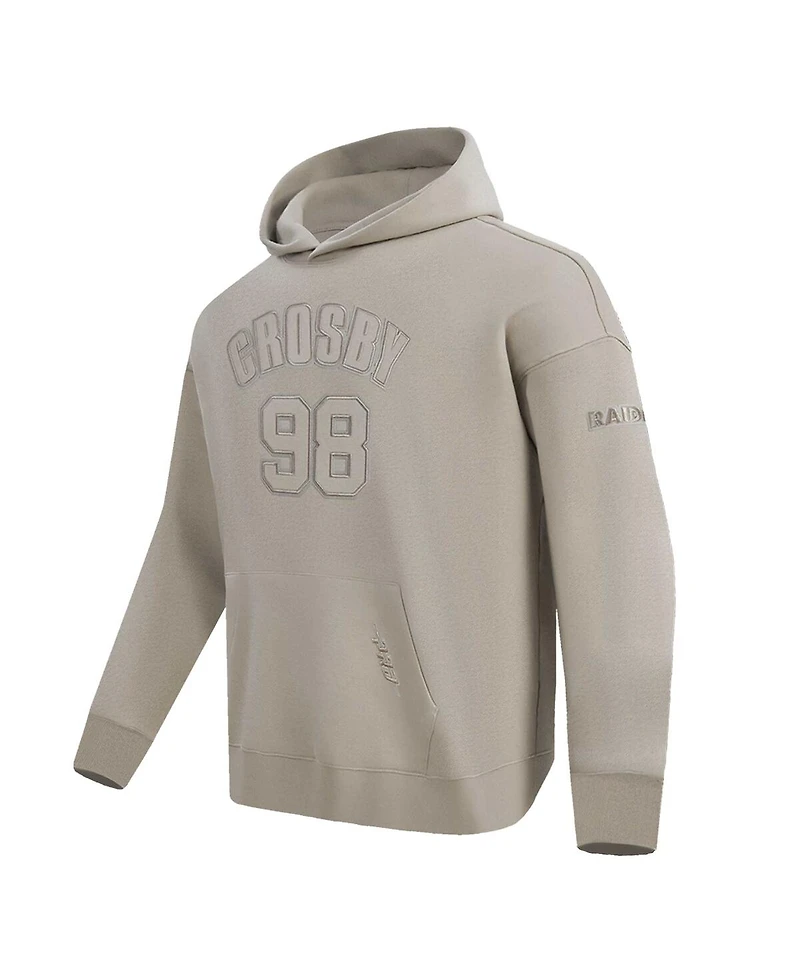 Pro Standard Men's Maxx Crosby Tan Las Vegas Raiders Player Name Number Pullover Hoodie