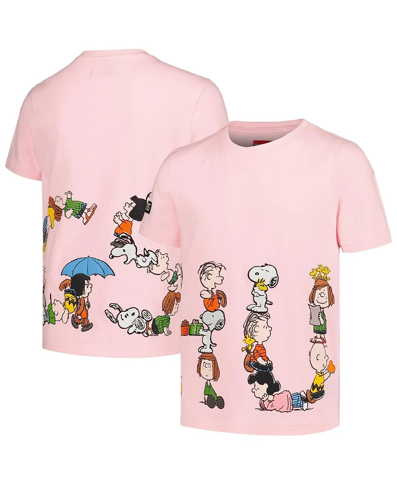 Freeze Max Big Boys and Girls Pink Peanuts Hugs Squad T-Shirt