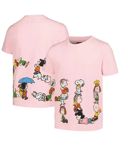 Freeze Max Big Boys and Girls Pink Peanuts Hugs Squad T-Shirt