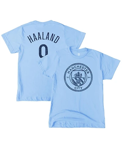 1863FC Big Boys and Girls Erling Haaland Sky Blue Manchester City Player T-Shirt
