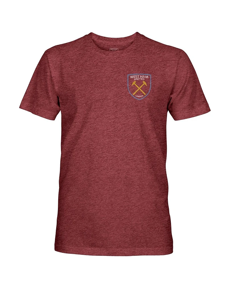 1863FC Men's Heather Claret West Ham United Left Color Badge Tri-Blend T-Shirt