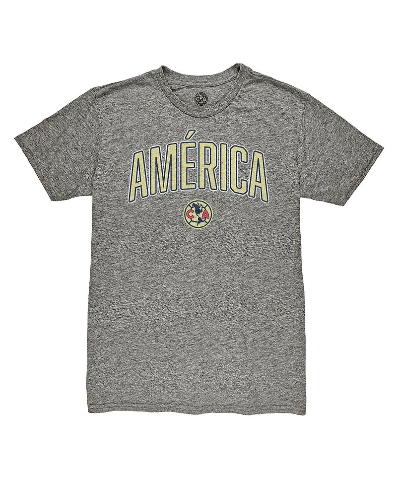 1863FC Men's Heather Gray Club America Wordmark Tri-Blend T-Shirt