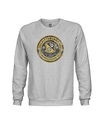 1863FC Men's Heather Gray Pittsburgh Riverhounds Sc Color Badge Pullover Sweatshirt