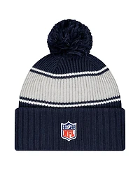 New Era Big Boys and Girls Navy Dallas Cowboys 2024/25 Sideline Cuffed Pom with Knit Hat