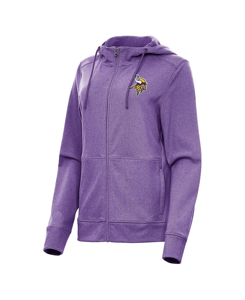 Antigua Women's Heather Purple Minnesota Vikings Seeker Full-Zip Hoodie Jacket
