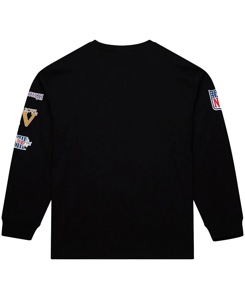 Mitchell & Ness Men's Black Oakland Raiders Training Camp Logos Long Sleeve T-Shirt