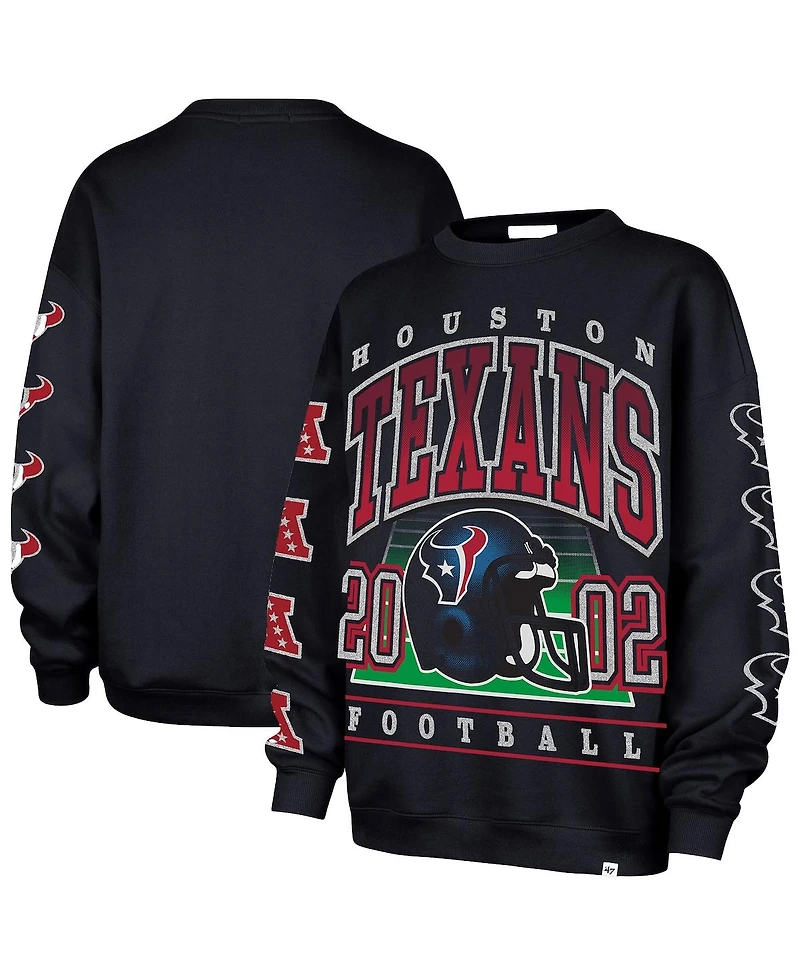 '47 Brand Women's Navy Houston Texans Go Big Oversized Pullover Sweatshirt