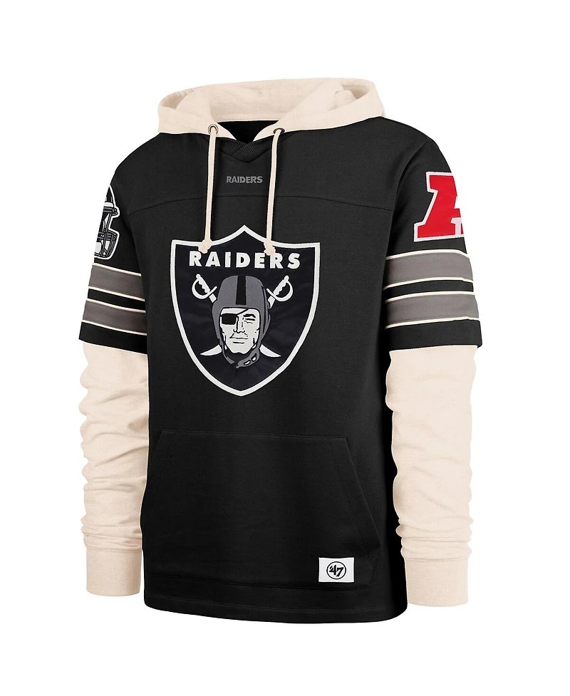 '47 Brand Men's Black Las Vegas Raiders Split Zone Cornerback Duo Hoodie