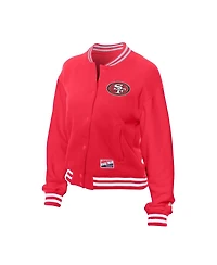 New Era Women's Scarlet San Francisco 49ers Throwback Fleece Full-Snap Jacket