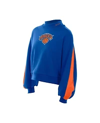 New Era Women's Blue York Knicks Sport Night Balloon Sleeves Sweatshirt
