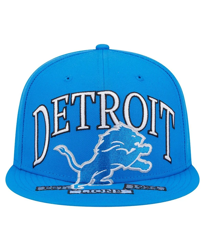 New Era Men's Blue Detroit Lions Oversized 59FIFTY Fitted Hat