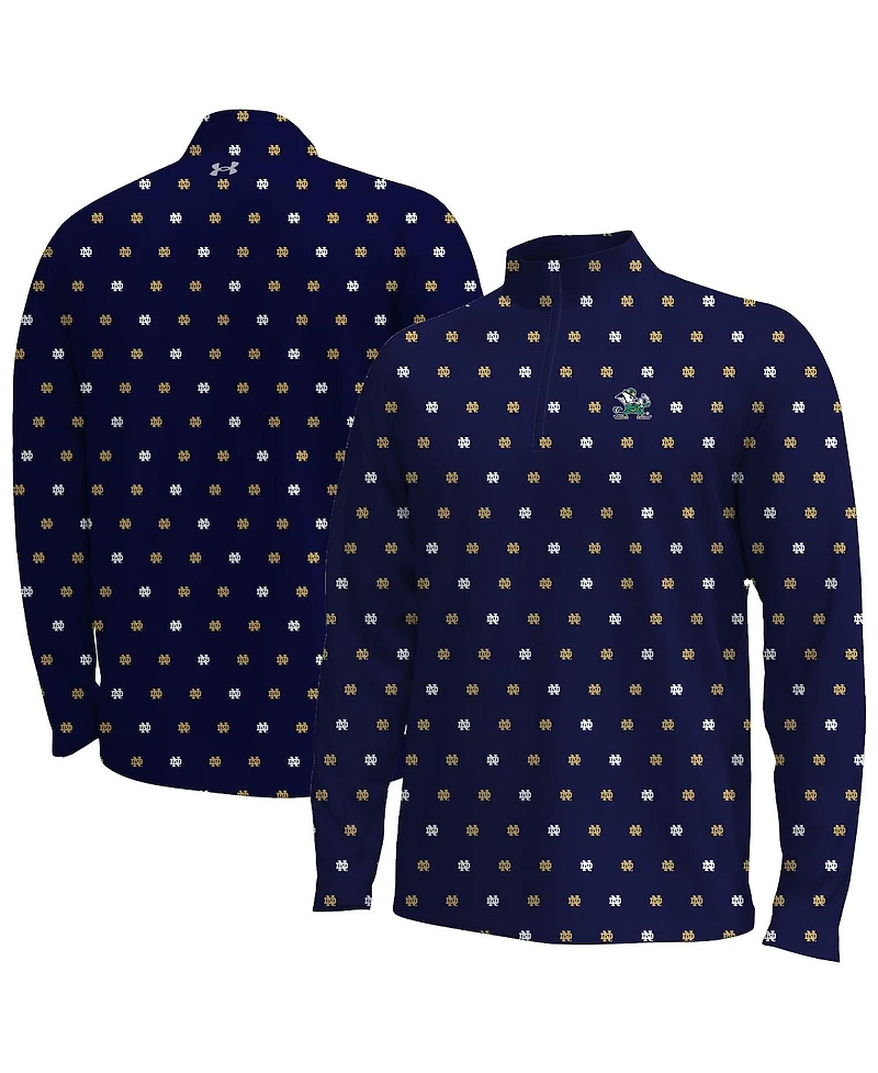 Under Armour Men's Navy Notre Dame Fighting Irish Gameday Armourfuse Half-Zip Jacket