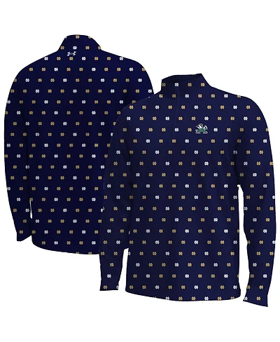 Under Armour Men's Navy Notre Dame Fighting Irish Gameday Armourfuse Half-Zip Jacket