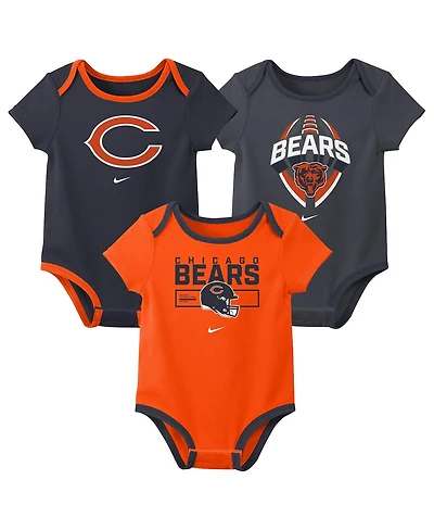 Nike Baby Boys and Girls 3-Pack Chicago Bears Bodysuit Set