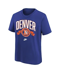 Nike Big Boys and Girls Royal Denver Broncos Rewind Front Back Essential T-Shirt